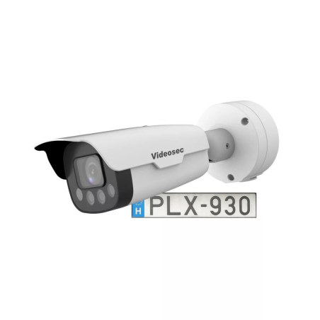 Videosec IPW-LPR47-X10SZ IP Rendszámfelismerő csőkamera 2MP 65°-9° IR LED LAN+PoE