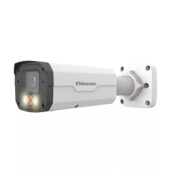 Videosec IPW-2324IQ-28Z-SWA IP csőkamera 4MP 102.4°-49.2° hybrid Fehér/White+IR LED LAN+PoE