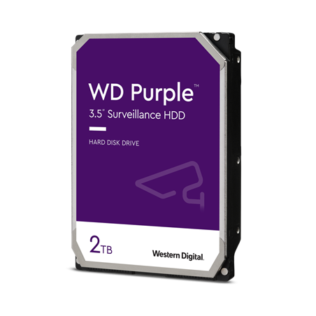 Western Digital Belső HDD 3.5" 2TB - WD23PURZ (5400rpm, 64MB puffer, SATA3 - Purple (biztonságtechnikai rögzítőkbe is))