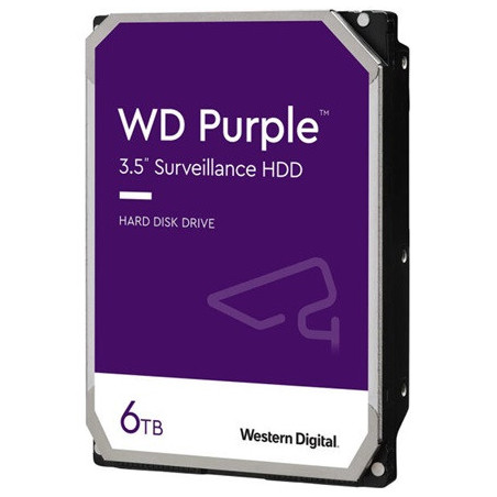 Western Digital Belső HDD 3.5" 6TB - WD64PURZ (5640rpm, 256MB puffer, SATA3 - Purple (biztonságtechnikai rögzítőkbe is))